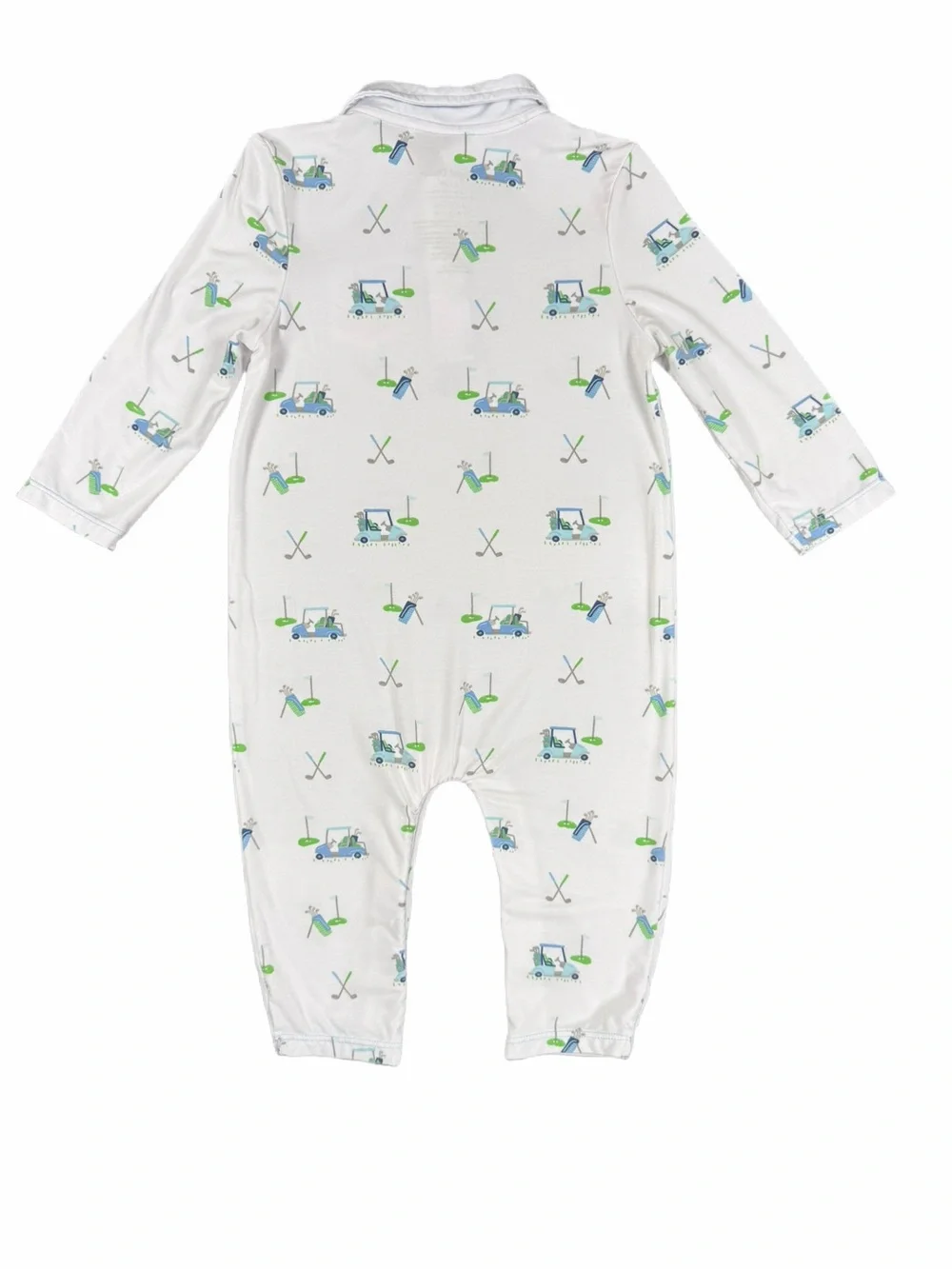 ANGEL DEAR Bamboo Polo Romper in Baby Golf Carts. 6-12M